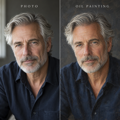 Custom Realistic Portrait from Photo | Hand-Painted Oil Art