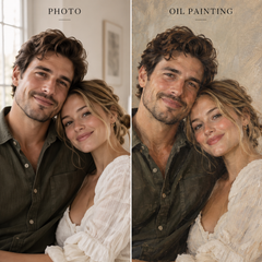 Custom Realistic Portrait from Photo | Hand-Painted Oil Art