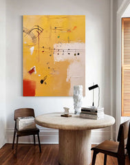 Large Modern Abstract Wall Art Original Oil Painting Canvas warm Yellow Oil Painting for Home Decor
