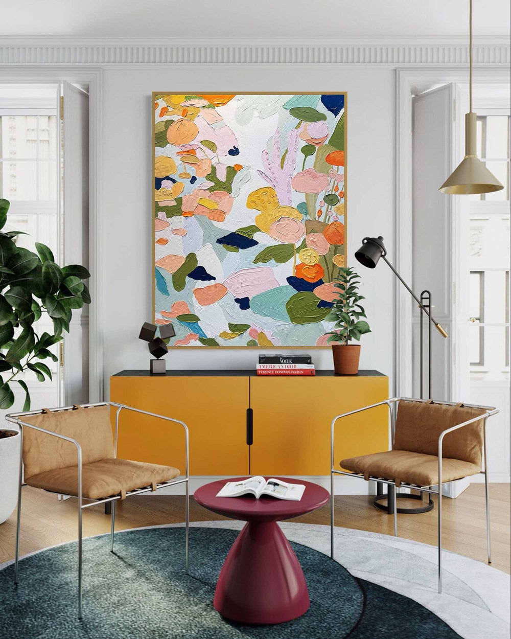 colorful Abstract Oil Painting On Canvas Modern Wall Art Large Original Textured Acrylic Painting For Home Decor