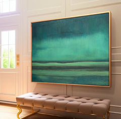 Original Green Minimalist Abstract Acrylic Painting Large Wall Art Modern Texture Abstract Oil Painting Home Decor