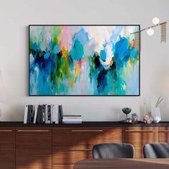 Extra Large Artwork Original Oil Painting On Canvas Blue Acrylic Painting Modern Living Room Decor