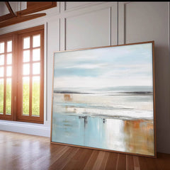 Light Blue Abstract Acrylic Painting Canvas Great Quality Hand Painted Abstract Landscape Wall Art Home Decor