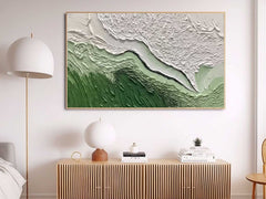 Green Texture Ocean Abstract Oil Painting Large Ocean Original Green Painting On Canvas Modern Wall Art Living Room Decor