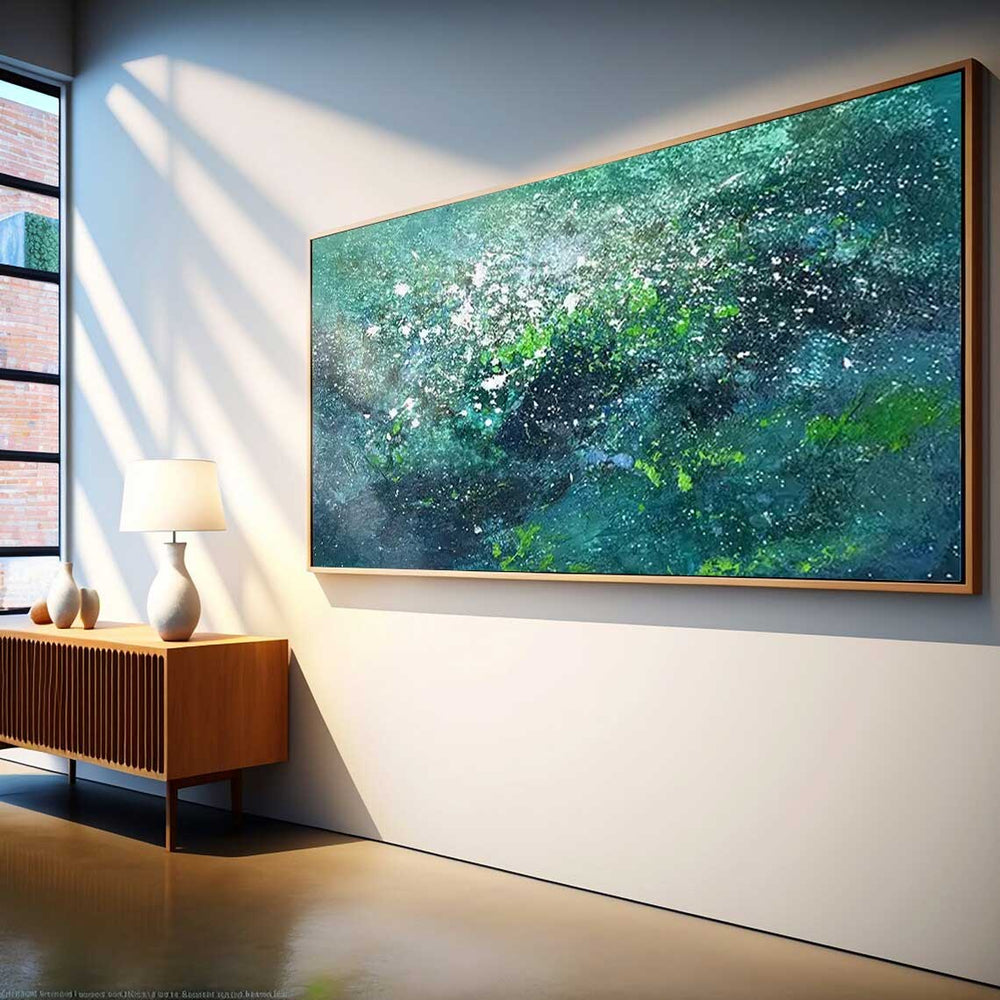 Original Texture Oil Painting On Canvas Large Green Acrylic Painting Modern Abstract Living Room Wall Art