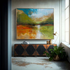 Warm Color Abstract Landscape Oil Painting On Canvas Original Scenery Painting For Living Room Wall Art Decor