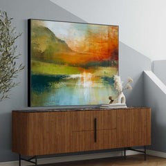Original Scenery Painting Warm Color Abstract Landscape Oil Painting On Canvas For Living Room Wall Art Decor