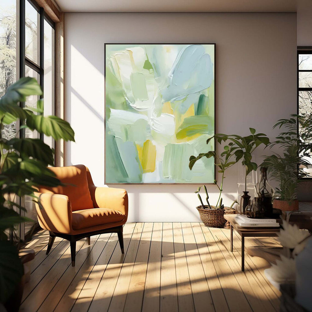 Modern Texture Wall Art Bright Abstract Oil Painting On Canvas Large Original Painting For Living Room
