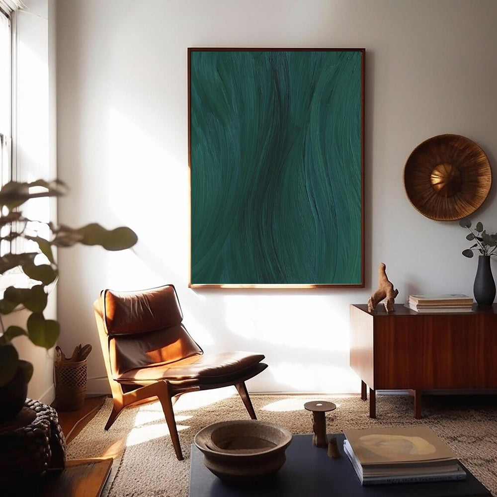 Green Texture Minimalist Oil Painting On Canvas Large Abstract Acrylic Painting Original Wall Art Home Decor