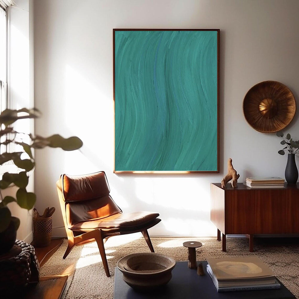 Blue Texture Minimalist Oil Painting On Canvas Large Abstract Acrylic Painting Original Wall Art Home Decor