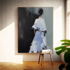 Contour Acrylic Painting Original Abstract Woman's Back Wall Art Minimalism Character Outline Painting Framed