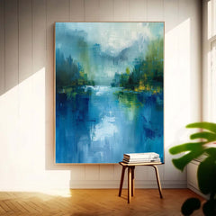 Large Abstract Painting On Canvas Original Vertical Scenery Painting Modern Landscape Wall Art