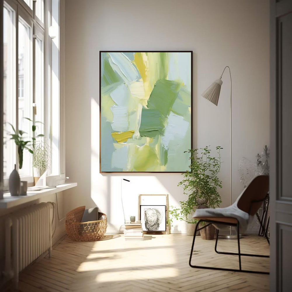 Modern Texture Wall Art Bright Abstract Oil Painting On Canvas Large Original Painting For Living Room