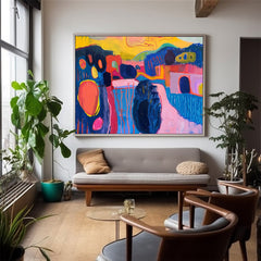 Modern Colorful Scenery Artwork Abstract Graffiti Oil Painting Texture Acrylic painting Original Wall Art
