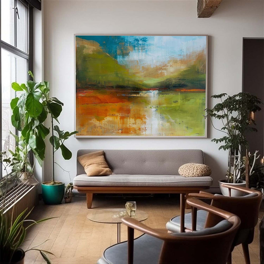 Warm Color Abstract Landscape Oil Painting On Canvas Original Scenery Painting For Living Room Wall Art Decor