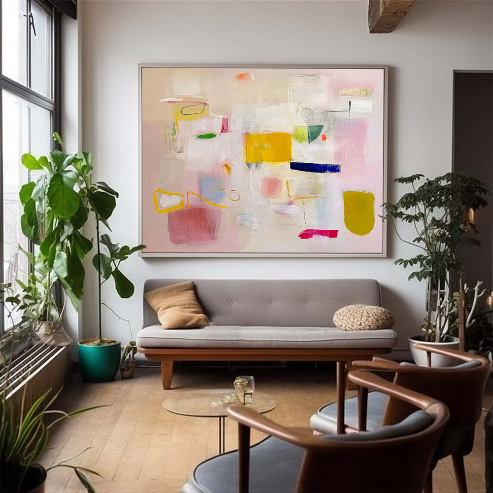 Original Wall Art Vibrant Pink Buy Abstract Paintings Online Large Cute Abstract Oil Painting For Living Room