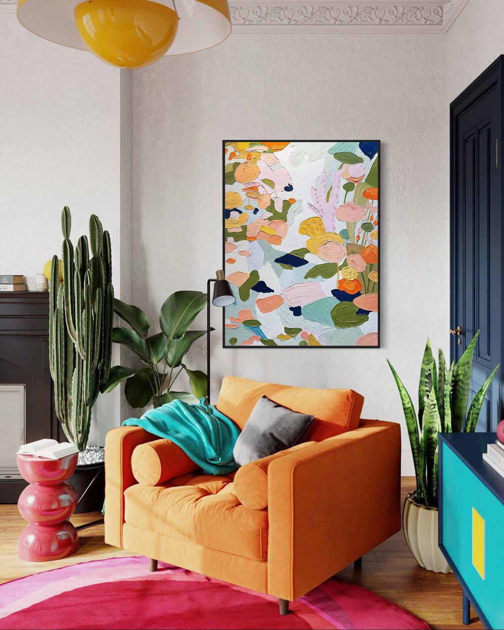 colorful Abstract Oil Painting On Canvas Modern Wall Art Large Original Textured Acrylic Painting For Home Decor