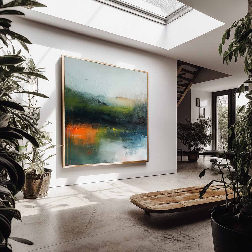 Modern Grey Scenery Nature Art Original Landscape Wall Art Large Abstract Oil Painting Canvas Home Decor