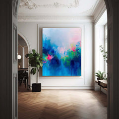 Modern Warm Blue Quality Large Art Famous Abstract Artwork Original Oil Painting On Canvas Home Decor
