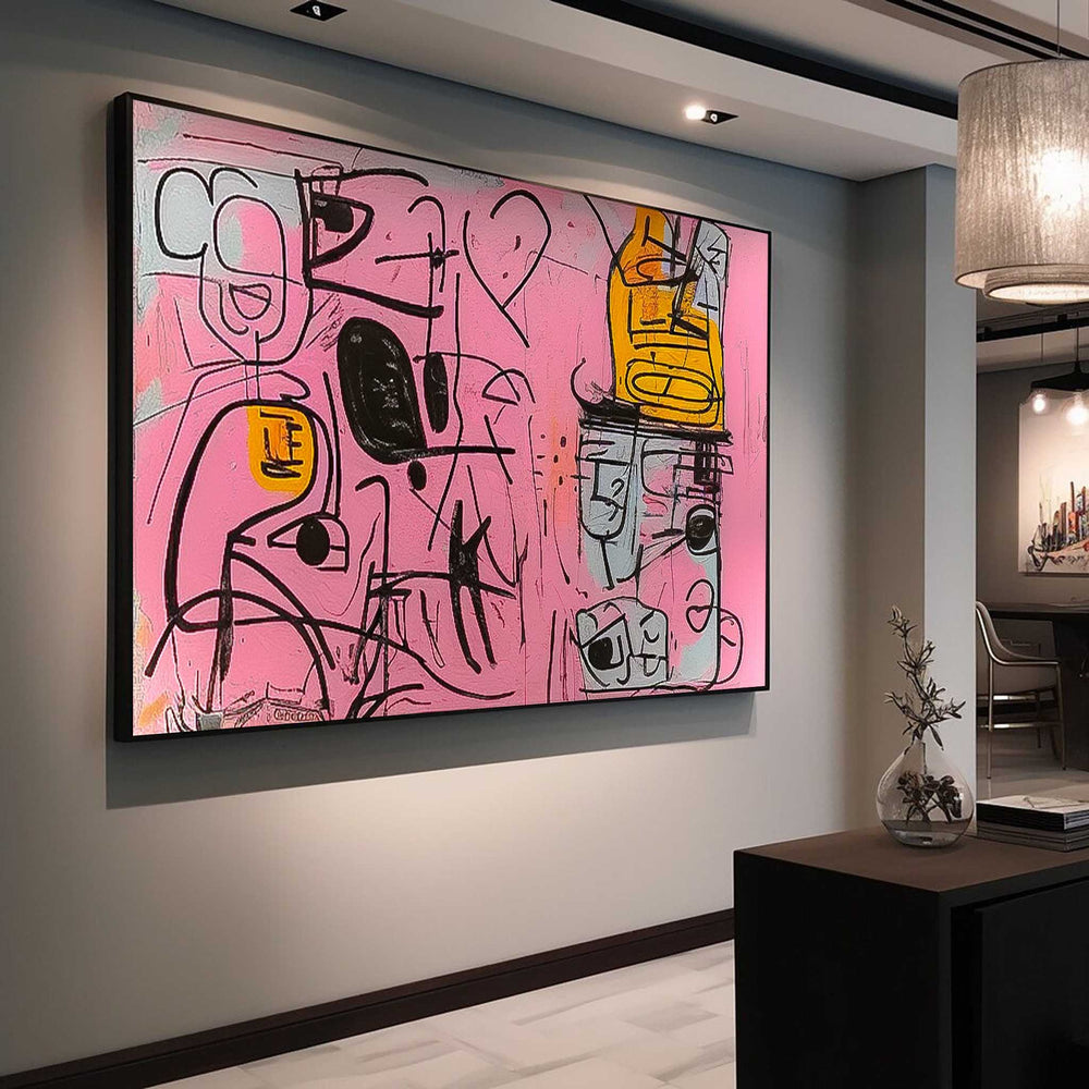 Original Graffiti Wall Art Vibrant Pink Buy Abstract Paintings Online Large interesting Abstract Oil Painting For Living Room