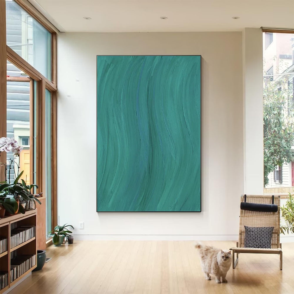 Blue Texture Minimalist Oil Painting On Canvas Large Abstract Acrylic Painting Original Wall Art Home Decor