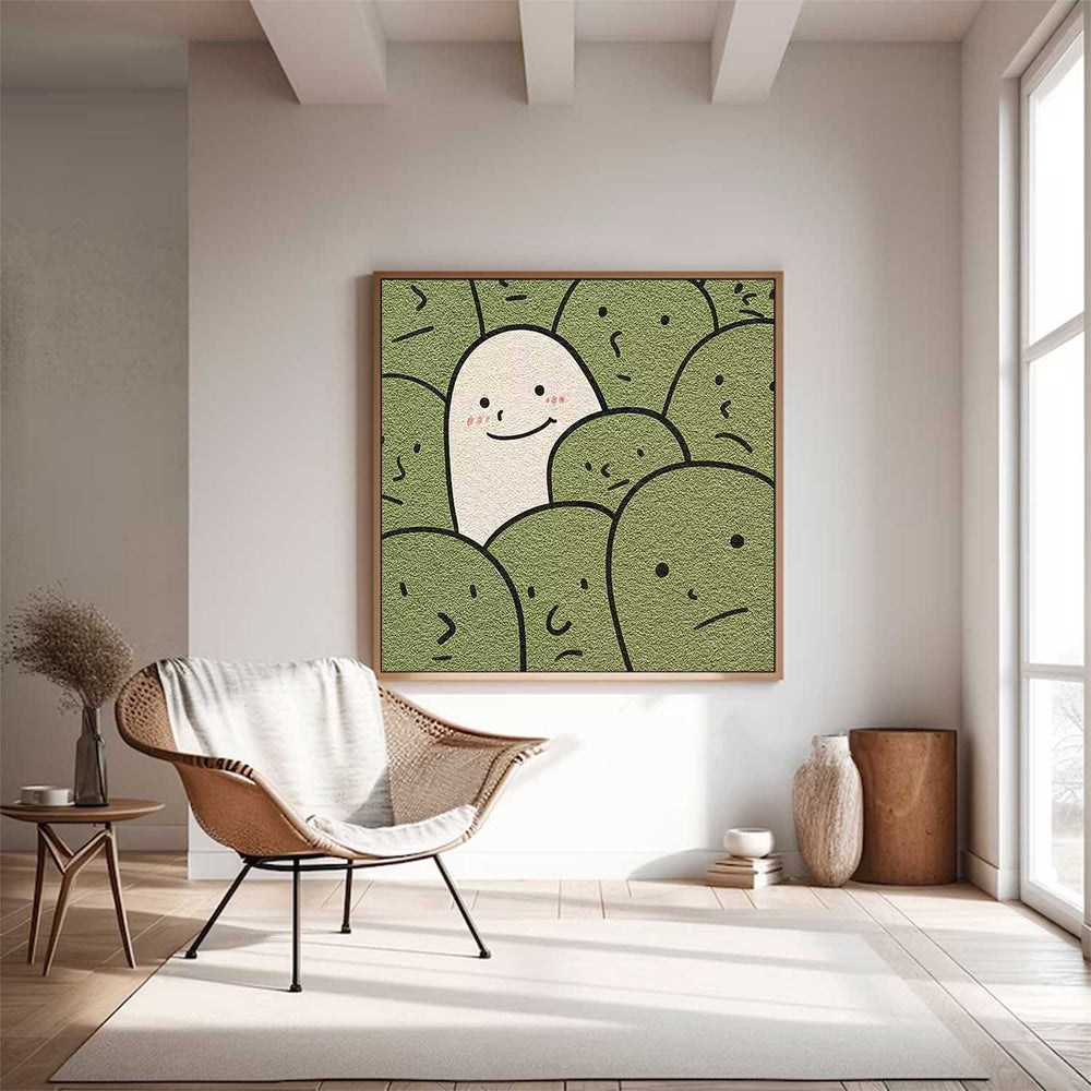 Modern Minimalist Canvas Acrylic Painting Large Interesting Simple Strokes Abstract Wall Art For Living Room