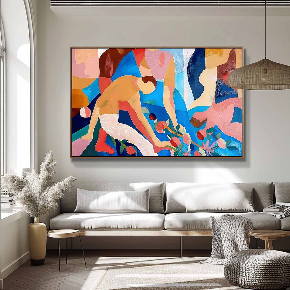 Abstract Portraiture Expressive Characters Artwork Artistic Faces Painting Bold Cubist-Inspired Modern Art Painting Figures Art