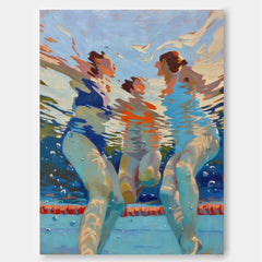 Contemporary People Themed Art Square Canvas Painting With Vibrant Colors For Home Decor