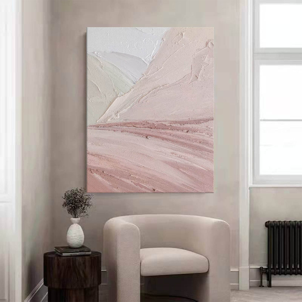Pink Texture Abstract Art Painting Large Minimalist  Pink Wall Art 3D Texture Art Original Oil Painting