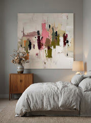 Original Oil And Acrylic Painting On Linen With Thick Impasto Effect For Unique Interior Design Statement Piece