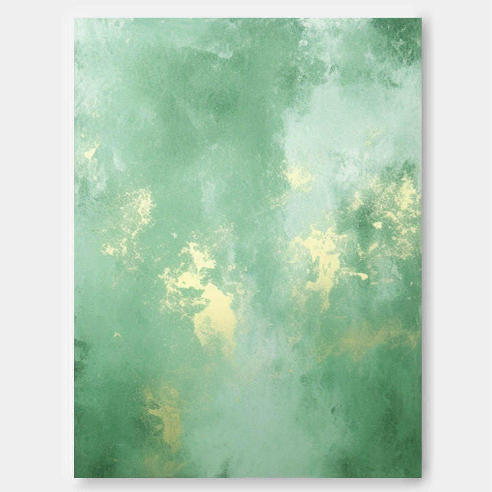 Large Original Abstract Oil Painting On Canvas Green Modern Texture Wall Art For Living Room