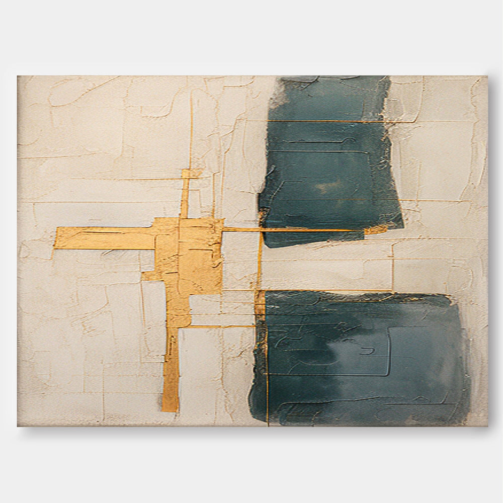 Original Beige Minimalist Abstract Acrylic Painting Large Wall Art Modern Texture Gold Abstract Oil Painting Home Decor
