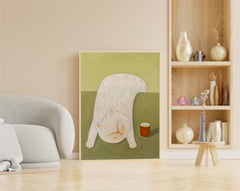White Cats Painting Wall Art Modern Animal Oil Painting On Canvas Abstract Wall Art Home Decor