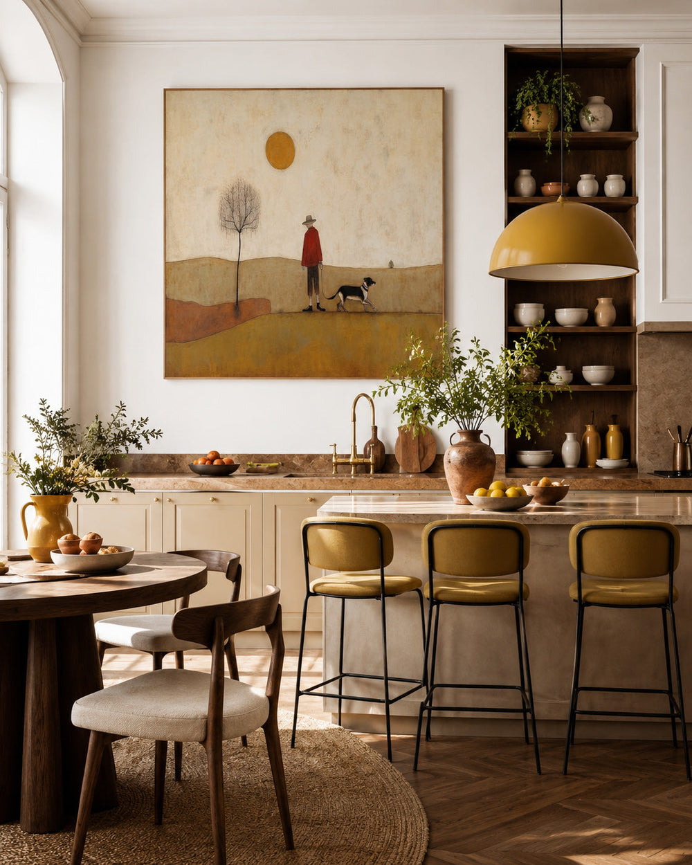 Warm Earthy Tone Canvas Art For Serene Living Room And Reading Nook
