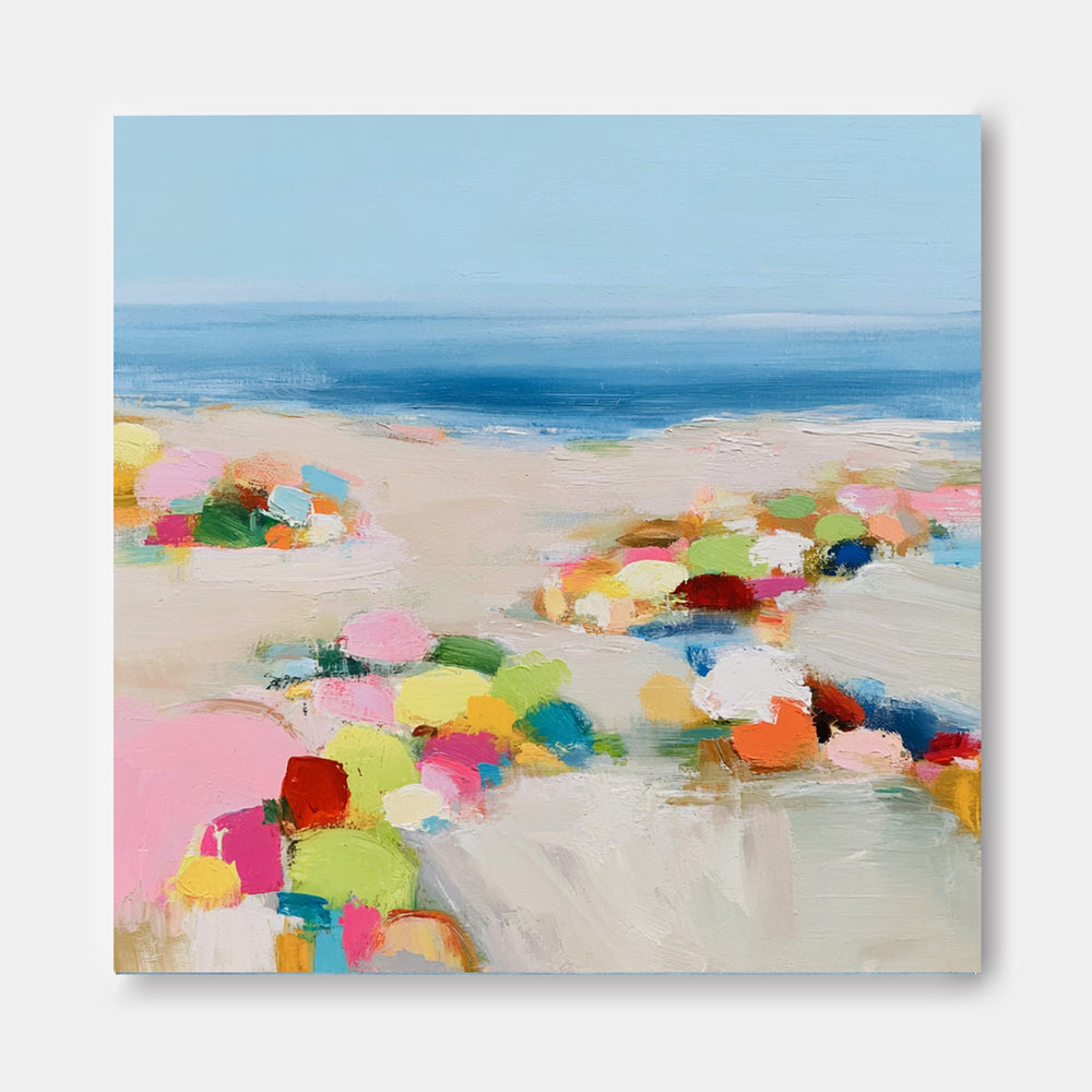 Cheerful Abstract Seascape Art Bright Colors For A Lively Home Interior