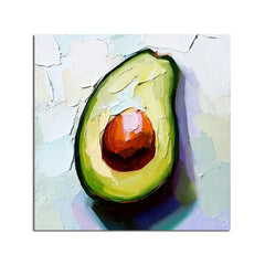 Avocado Beauty – 3D Textured Avocado Wall Art – Vibrant Kitchen & Dining Room Decor