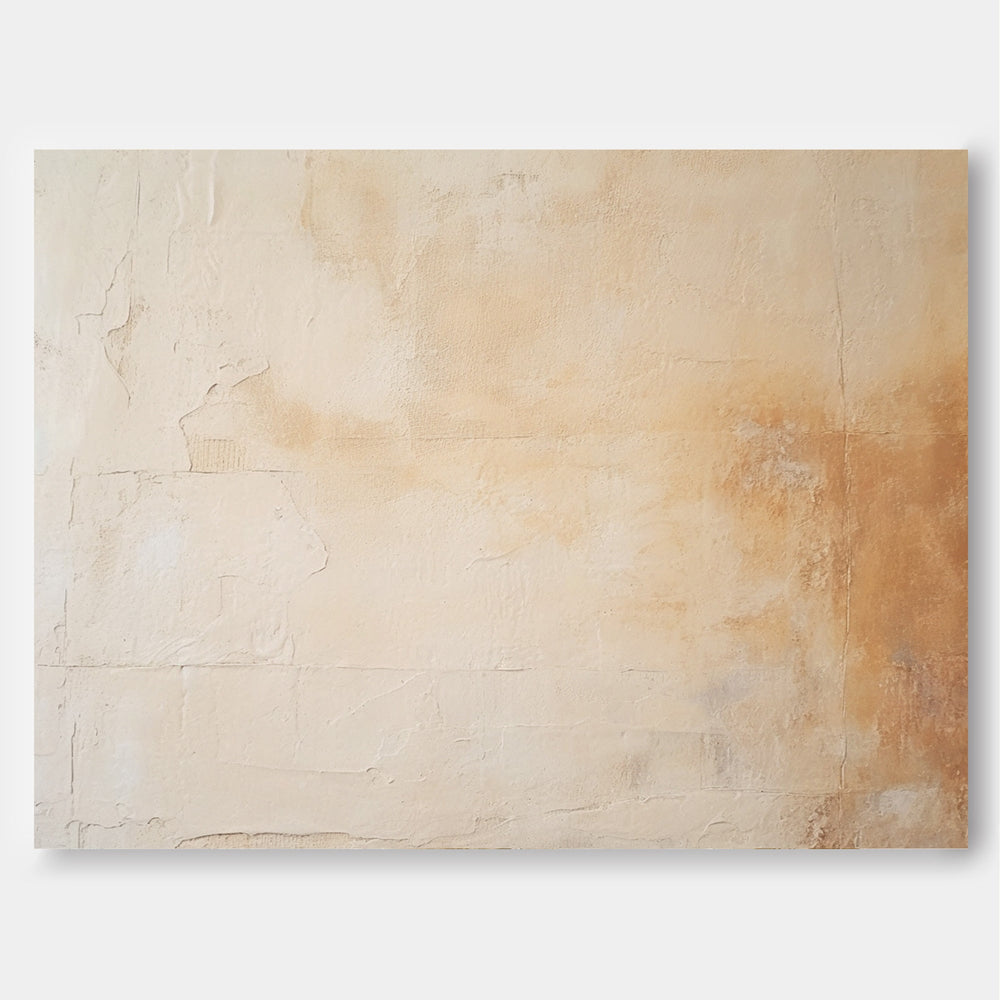 Large Beige Minimalist Abstract Acrylic Painting Framed Original Wall Art Texture Abstract Oil Painting Living Room Decor