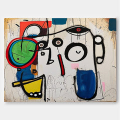 Original Minimalist Cute Graffiti Abstract Artwork Large Color Wall Art Abstract Oil Painting Home Decor