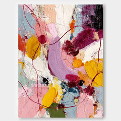 Original Scraper Oil Painting Color Texture Acrylic painting Abstract Large Graffiti Wall Art Fashion Art