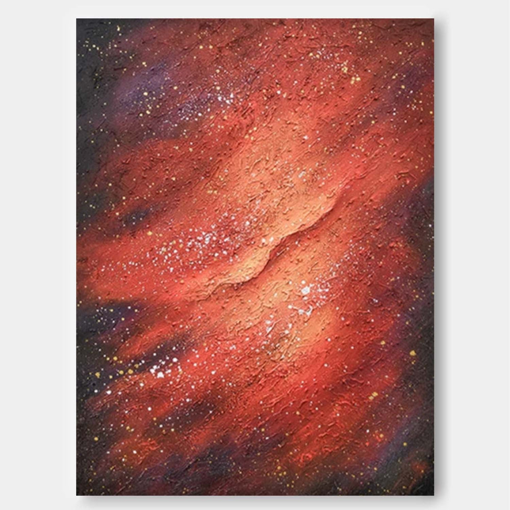  Texture Red Starry Sky Abstract Oil Painting Large Acrylic Painting On Canvas High Quality Original Artwork