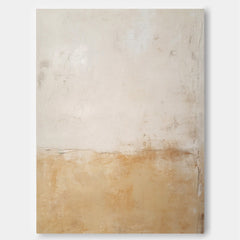 Beige Minimalist Wall Art Canvas With Frame Oil Painting Abstract Large vintage  Oil Painting For Living Room