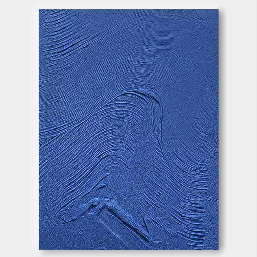 Large Wall Art Texture Minimalist Canvas Oil Painting Abstract Acrylic Painting Original Blue Artwork