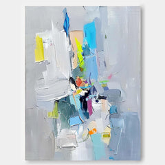 Gray And Blue Contemporary Abstract Art For Sale Large Texture Artwork Original Canvas Painting Home Decor
