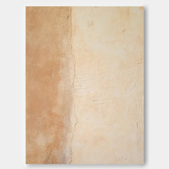 Beige and Yellow Minimalist Wall Art Canvas Framed Oil Painting Abstract Large Vintage Oil Painting Home Decor