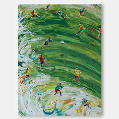 Green Football Textured Canvas Art Textured Football Wall Art Sports Art Lover Gift Home Decor
