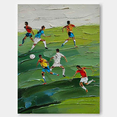 Textured Football Wall Art Green Football Textured Canvas Art Sports Art Lover Gift Home Decor