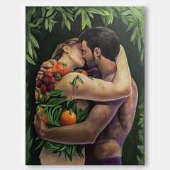 Original Texture Couple Clinch Wall Art Abstract Figure Oil Painting On Canvas Portrait Modern Artwork