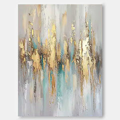 Large Modern Acrylic Painting On Canvas Gold Texture Abstract Oil Painting High Quality Original Artwork