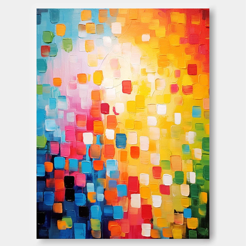 Large Colorful Original Painting Vibrant Colorful Abstract Oil Painting On Canvas Modern Texture Wall Art Home Decor