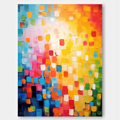 Large Colorful Original Painting Vibrant Colorful Abstract Oil Painting On Canvas Modern Texture Wall Art Home Decor